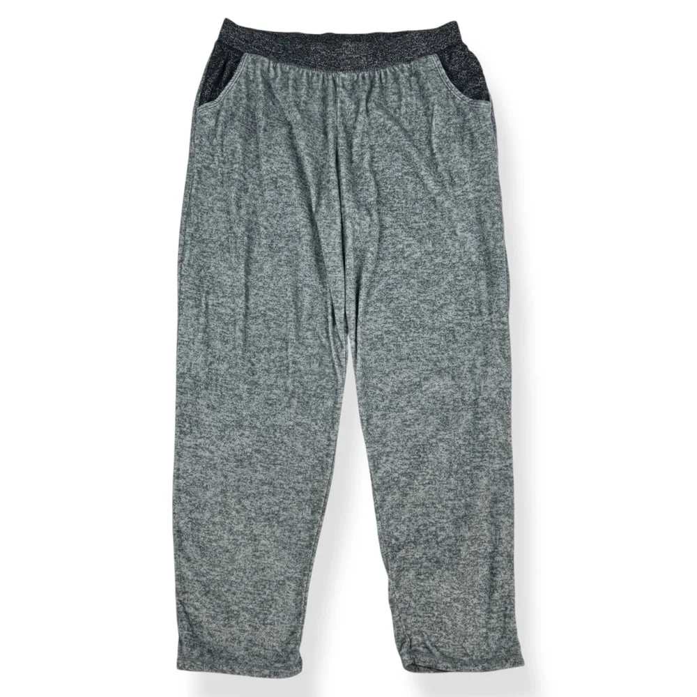 Climate Right Cuddl Duds Joggers Womens M Medium Black‎ Gray Soft Knit